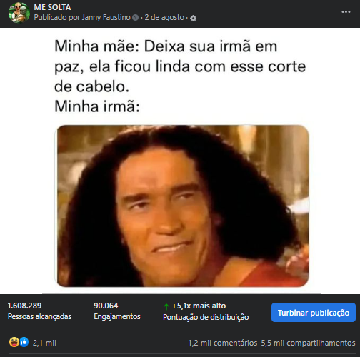 Resultados da Postagem em Me solta
